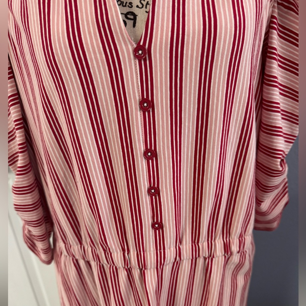 NWT Matilda Jane Red/Pink striped Dress - Picture 2 of 6
